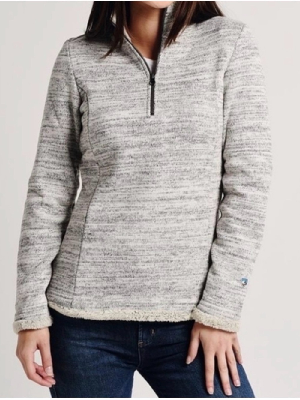 KÜHL Alska 1/4 Zip Heathered Gray Fleece Pullover Size Medium